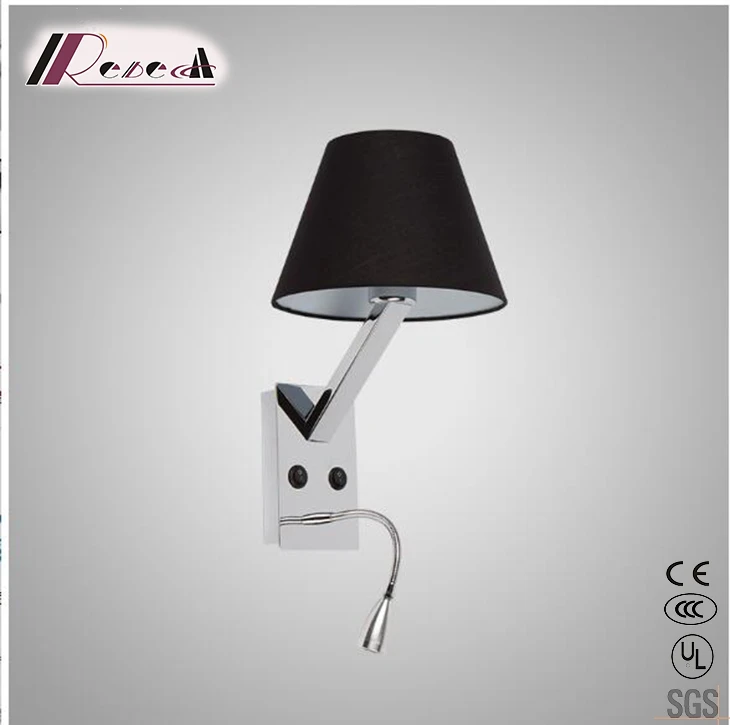 Modern a addurniadol Braich Swing Black LED Goleuadau Wal gyda Awyr Agored